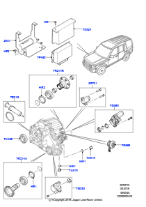 10D Einzelteile Verteilergetriebe L319 DISCOVERY 4 2010 - 2016 (L319),M. Vert.getr. m. 2 Ü.verh. m. ASR