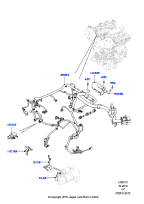 10AC Kabelstrang - Motor u. Spritzwand L494 RANGE ROVER SPORT 2014 - 2022 (L494),3,0l V6 Diesel-Elektrik-Hybridmotor