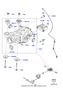 05B Hinterachse L494 RANGE ROVER SPORT 2014 - 2022 (L494),Hinterachsgetriebe ungeschützt