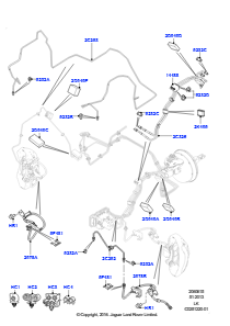 15B Bremsleitungen vorn L405 RANGE ROVER 2013 - 2022,Linkslenker