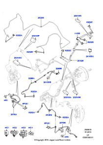 15C Bremsleitungen vorn L405 RANGE ROVER 2013 - 2022,Linkslenker