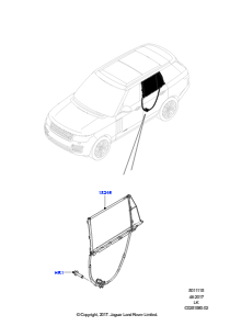 15B Scheiben/Fensterbet. - Tür hinten L405 RANGE ROVER 2013 - 2022,Langer Radstand