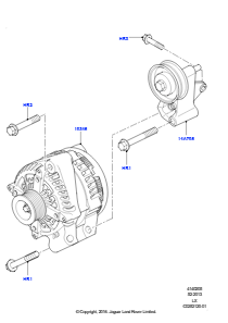 05C Generator u. Befestigungen L494 RANGE ROVER SPORT 2014 - 2022 (L494),4,4-Liter-DOHC-DITC-V8-Diesel