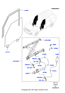 10B Scheiben/Fensterbet. - Tür vorn L405 RANGE ROVER 2013 - 2022,Gepanzert