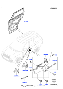 10D Türen h., Scharniere u. Dicht. L405 RANGE ROVER 2013 - 2022,Gepanzert