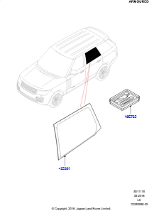 15C Scheiben/Fensterbet. - Tür hinten L405 RANGE ROVER 2013 - 2022,Gepanzert