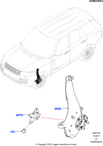 25B Schwenklager vorn u. Radnabe L405 RANGE ROVER 2013 - 2022,Gepanzert