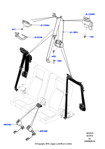 10B Sicherheitsgurte hinten L550 DISCOVERY SPORT 2015 > (L550),Werk Halewood