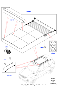 10D Schiebedachmech. u. -betätigung L494 RANGE ROVER SPORT 2014 - 2022 (L494),Mit Dachumbau - Panoramadach