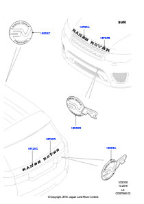 05D Schriftzüge L494 RANGE ROVER SPORT 2014 - 2022 (L494),SVR-Version
