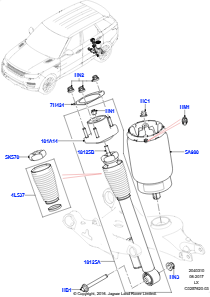 10C Hinterfedern/Stoßdämpfer L494 RANGE ROVER SPORT 2014 - 2022 (L494),SVR-Version