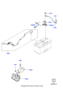 10D Batteriekabel u. Horn L538 RANGE ROVER EVOQUE 2012 - 2018 (L538),Hergestellt in Werk Changsu (China)