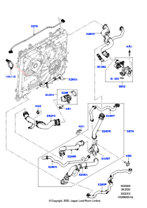 05F Leitungen u. Schläuche - Kühlsystem L494 RANGE ROVER SPORT 2014 - 2022 (L494),Ohne Kurbelgehäuse-Drucksensor