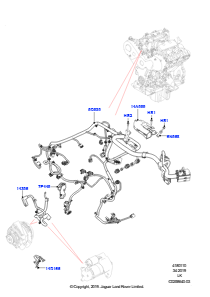 10AF Kabelstrang - Motor u. Spritzwand L405 RANGE ROVER 2013 - 2022,3.0 V6 D Gen2 Mono Turbo