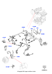 10AD Kabelstrang - Motor u. Spritzwand L494 RANGE ROVER SPORT 2014 - 2022 (L494),3.0 V6 D Gen2 Mono Turbo
