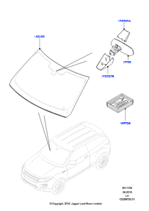 05D Windschutzscheibe/Innenspiegel L538 RANGE ROVER EVOQUE 2012 - 2018 (L538),Hergestellt in Werk Changsu (China)