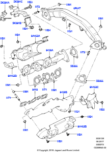 25C Auspuffkrümmer L462 DISCOVERY 5 2017 > (L462),3,0 V6 D Gen2 Twin Turbo