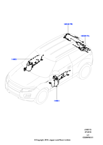 13C Kabelstrang - Karosserieöffnungen L538 RANGE ROVER EVOQUE 2012 - 2018 (L538),Werk Halewood