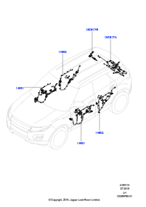 13D Kabelstrang - Karosserieöffnungen L538 RANGE ROVER EVOQUE 2012 - 2018 (L538),Werk Halewood