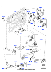 05H Leitungen u. Schläuche - Kühlsystem L494 RANGE ROVER SPORT 2014 - 2022 (L494),Ohne Kurbelgehäuse-Drucksensor