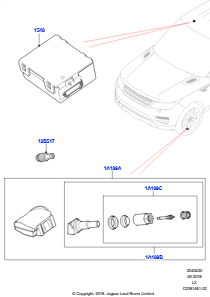 20B Reifendrucküberwachung L494 RANGE ROVER SPORT 2014 - 2022 (L494),Mit Reifendrucksensoren