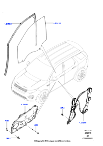 10B Scheiben/Fensterbet. - Tür vorn L550 DISCOVERY SPORT 2015 > (L550),Hergestellt in Werk Changsu (China)