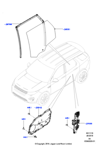 15B Scheiben/Fensterbet. - Tür hinten L550 DISCOVERY SPORT 2015 > (L550),Hergestellt in Werk Changsu (China)