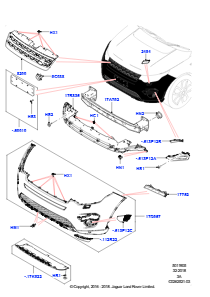 05CA Kühlergrill/Stoßfänger vorn L550 DISCOVERY SPORT 2015 > (L550),Hergestellt in Werk Changsu (China)