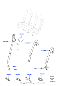 10C Sicherheitsgurte hinten L550 DISCOVERY SPORT 2015 > (L550),Hergestellt in Werk Changsu (China)