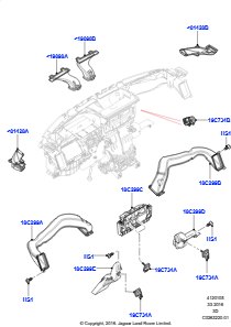 05A Belüft.-/Frischluftdüsen u. -führ. L462 DISCOVERY 5 2017 > (L462),Ohne Display - Dachhimmel