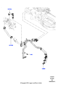 15AM Heizungsschläuche L462 DISCOVERY 5 2017 > (L462),2.0L I4 DSL MID DOHC AJ200