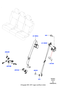10A Sicherheitsgurte hinten L462 DISCOVERY 5 2017 > (L462)