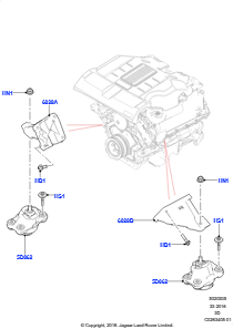 05A Motoraufhängung L462 DISCOVERY 5 2017 > (L462),3,0 l DOHC GDI SC V6 BENZIN