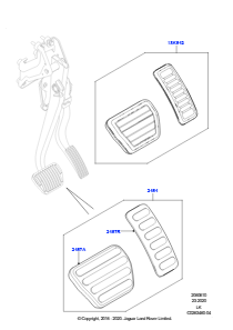 10D Brems- und Kupplungsbetätigung L405 RANGE ROVER 2013 - 2022,Pedale mit Metallic-Oberfläche