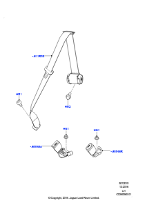 10B Sicherheitsgurte hinten L538 RANGE ROVER EVOQUE 2012 - 2018 (L538),Werk Halewood