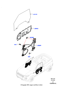 10B Scheiben/Fensterbet. - Tür vorn L538 RANGE ROVER EVOQUE 2012 - 2018 (L538),Werk Halewood