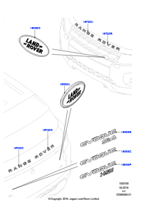 05H Schriftzüge L538 RANGE ROVER EVOQUE 2012 - 2018 (L538),Gebaut in Brasilien