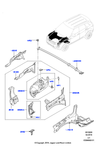 05F Front-, Stehbleche u. Längsträger L538 RANGE ROVER EVOQUE 2012 - 2018 (L538),Gebaut in Brasilien