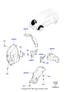 05G Front-, Stehbleche u. Längsträger L538 RANGE ROVER EVOQUE 2012 - 2018 (L538),Gebaut in Brasilien