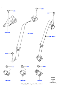 10C Sicherheitsgurte hinten L538 RANGE ROVER EVOQUE 2012 - 2018 (L538),Gebaut in Brasilien