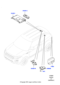 05D Antenne L538 RANGE ROVER EVOQUE 2012 - 2018 (L538),Hergestellt in Werk Changsu (China)