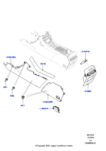 10L Bodenkonsole L538 RANGE ROVER EVOQUE 2012 - 2018 (L538),Hergestellt in Werk Changsu (China)