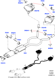 07A Auspuffanlage hinten L462 DISCOVERY 5 2017 > (L462),3,0 l DOHC GDI SC V6 BENZIN