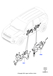 13AB Kabelstrang - Karosserieöffnungen L550 DISCOVERY SPORT 2015 > (L550),Werk Halewood