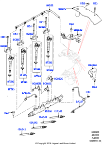 05AB Einspritzventile und Leitungen L462 DISCOVERY 5 2017 > (L462),2.0L I4 DSL MID DOHC AJ200