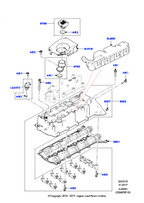15AB Zylinderkopfhaube L462 DISCOVERY 5 2017 > (L462),2.0L I4 DSL MID DOHC AJ200