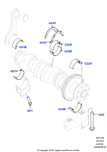 05AB Kurbelwelle/Kolben/Lagerschalen L494 RANGE ROVER SPORT 2014 - 2022 (L494),2.0L I4 DSL MID DOHC AJ200