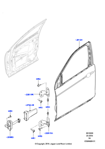 05G Türen v., Scharniere u. Dicht. L550 DISCOVERY SPORT 2015 > (L550),Gebaut in Brasilien