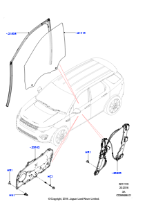 10C Scheiben/Fensterbet. - Tür vorn L550 DISCOVERY SPORT 2015 > (L550),Gebaut in Brasilien