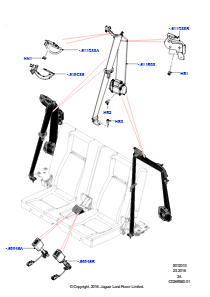 10F Sicherheitsgurte hinten L550 DISCOVERY SPORT 2015 > (L550),Gebaut in Brasilien